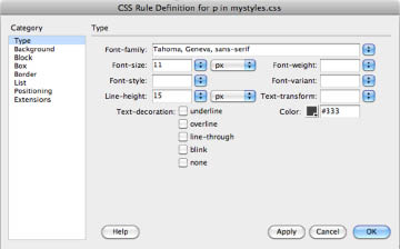 type CSS