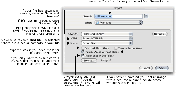 export dialog